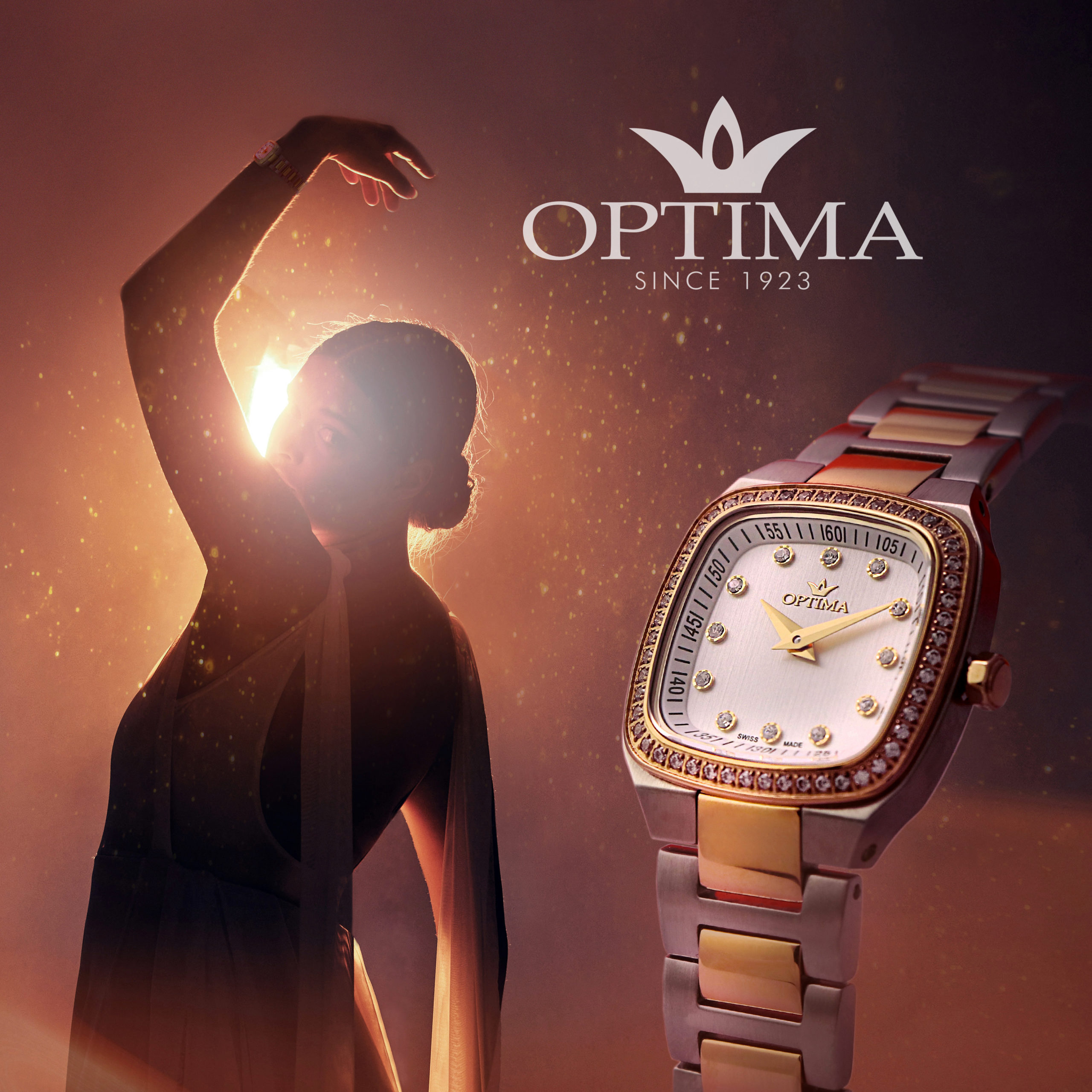 Fantasy, orange lighting and silhouette of woman with stylish dr Optima tableau C scaled